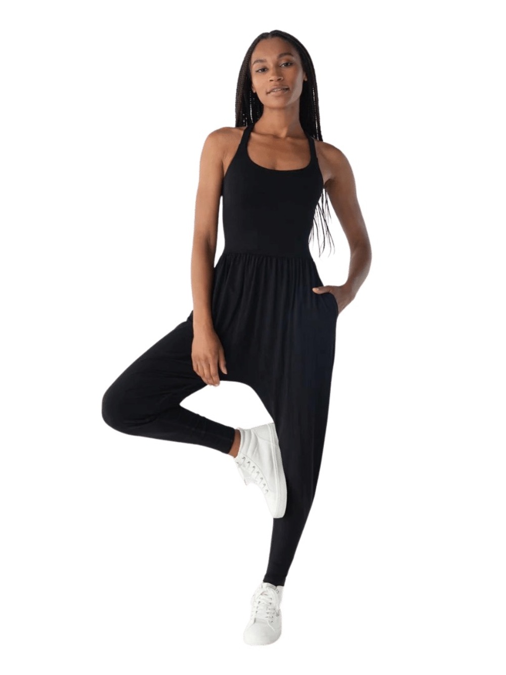 IMBŌDHI Bōdhi Harem Jumpsuit in Black, Size Medium, excellent condition like new